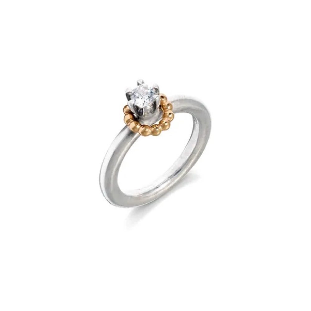 Genuine Pandora Two Tone 14ct Gold & Silver
Bubble Wreath Ring- Vintage